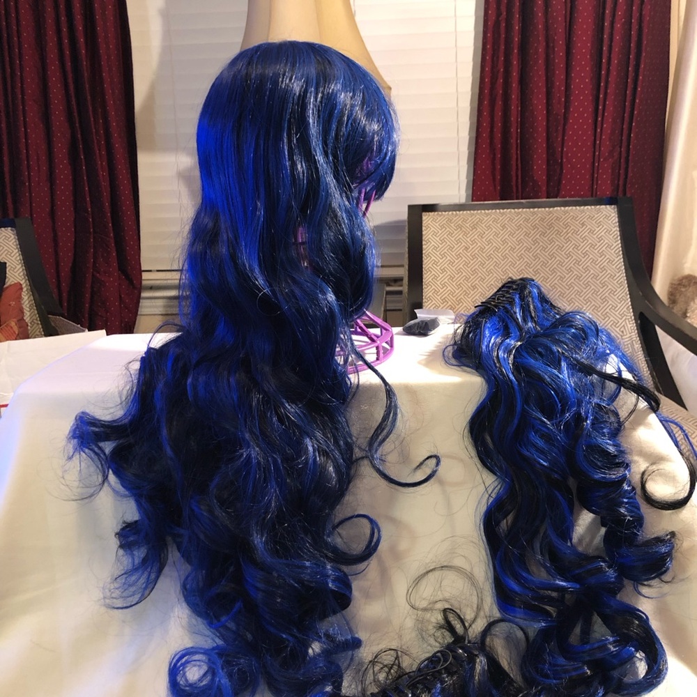 Black to Blue Synthetic Wig - Picture 12 of 16
